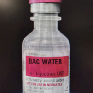 BAC Water vial label product image