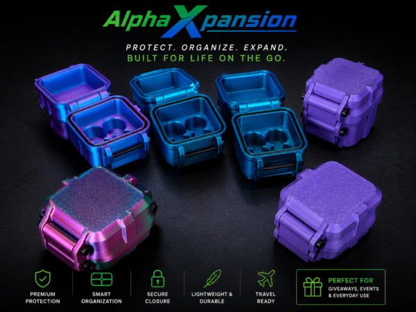 Alpha Xpansion 4x3ml storage cases in multiple colors